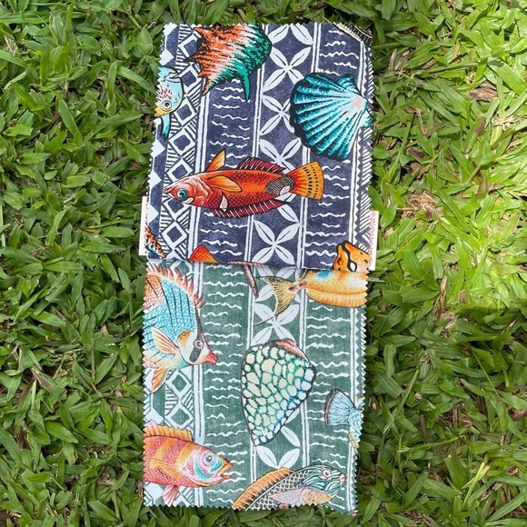 Vintage Reyn Spooner Huahine Hawaiian 2 Fabric Swatch Sample Craft Sewing - Picture 7 of 10